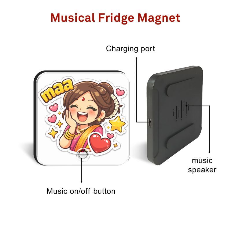 Mom Laughing Personalized Musical Fridge Magnet Rechargeable Gift for Mom